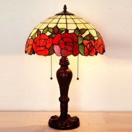 Red Rose Tiffany Stained...